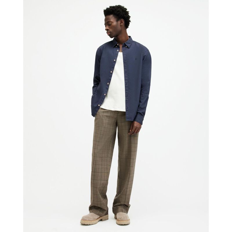 AllSaints Hawthorne Ramskull Stretch Fit Shirt image number 3